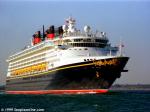ID 1388 DISNEY WONDER (1999/83308grt/IMO 9126819) outbound from Southampton, England en-route to the US from her Italian builders.